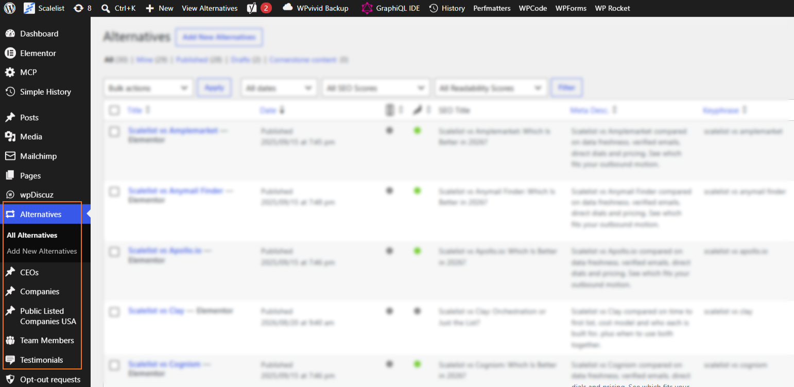 Scalelist Dashboard